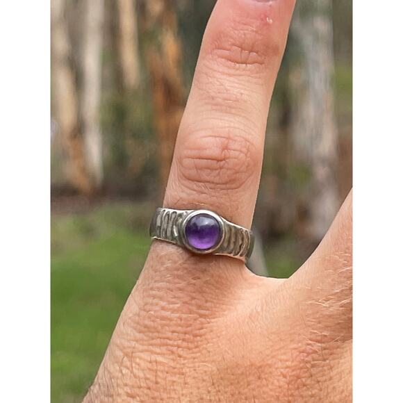 Vintage Amethyst Sterling Silver Ring - Hallmarked - Picture 6 of 6